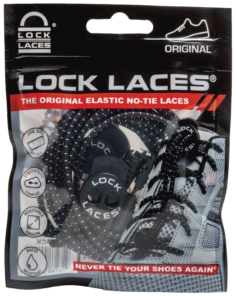 [Australia] - Lock Laces - Elastic No Tie Shoelaces, One Size Fits All, for Kids and Adults, Elastic No Tie Shoe Laces Black 