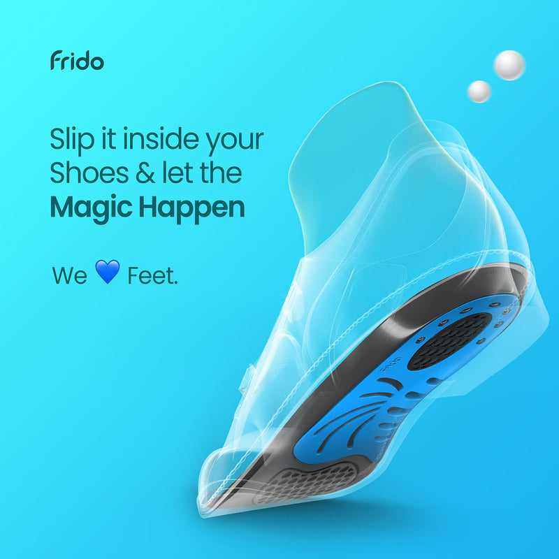 [Australia] - Frido Dual Gel Insoles, Everyday Shoe Inserts, All Day Comfort and Support, for Work and Casual Shoes. (Available for Men and Women in Sizes 9-13 UK) - Pack of 1 Pair REGULAR (9-13 UK) 