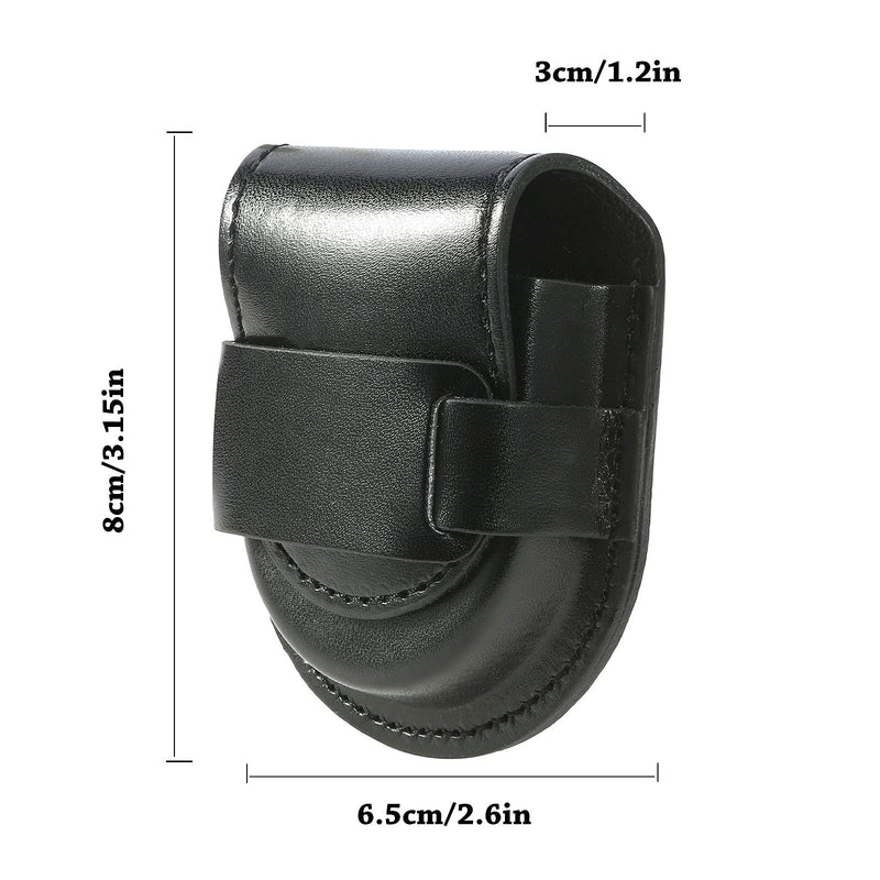 [Australia] - Pocket Watch Leather Case Protector Holder Waist Bag Timepiece General Accessories 47mm Black 
