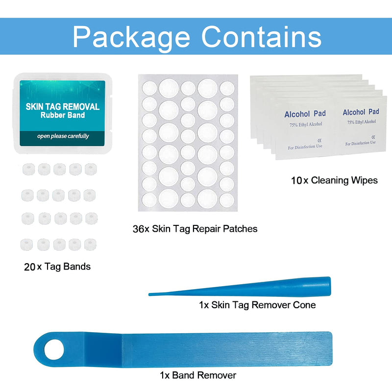 [Australia] - Rpanle Skin Tag Remover, Skin Tag Removal Kit with 20 Skin Tag Bands, Painless and Safe Remove Small to Large Sized (2mm to 4mm) Skin Tag 