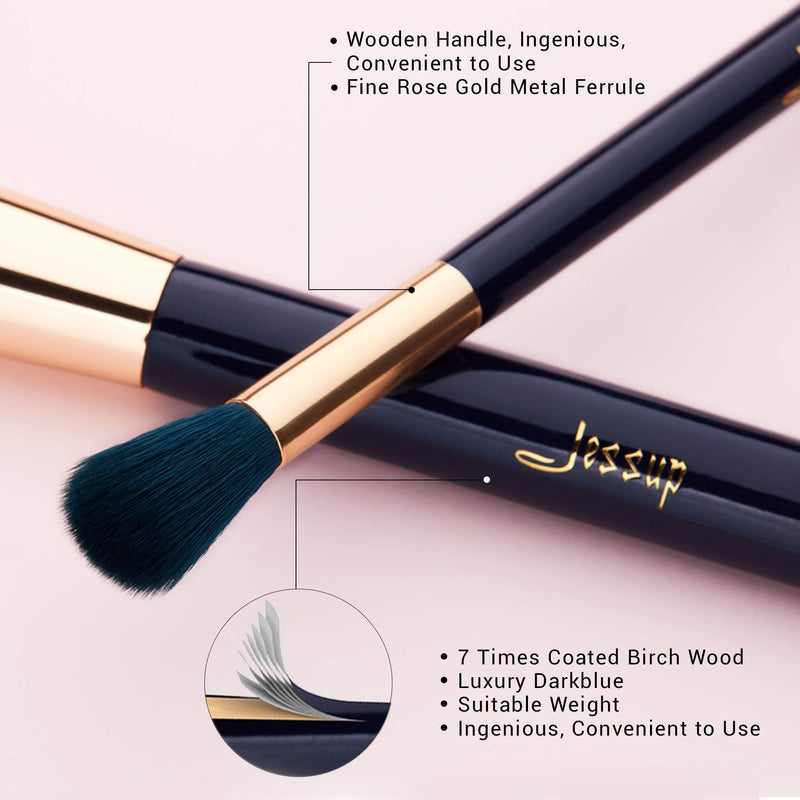 [Australia] - Jessup 15pcs Makeup Brushes Set Powder Foundation Eyeshadow Eyeliner Lip Contour Concealer Smudge Brush Tool Blue/Darkgreen T113 