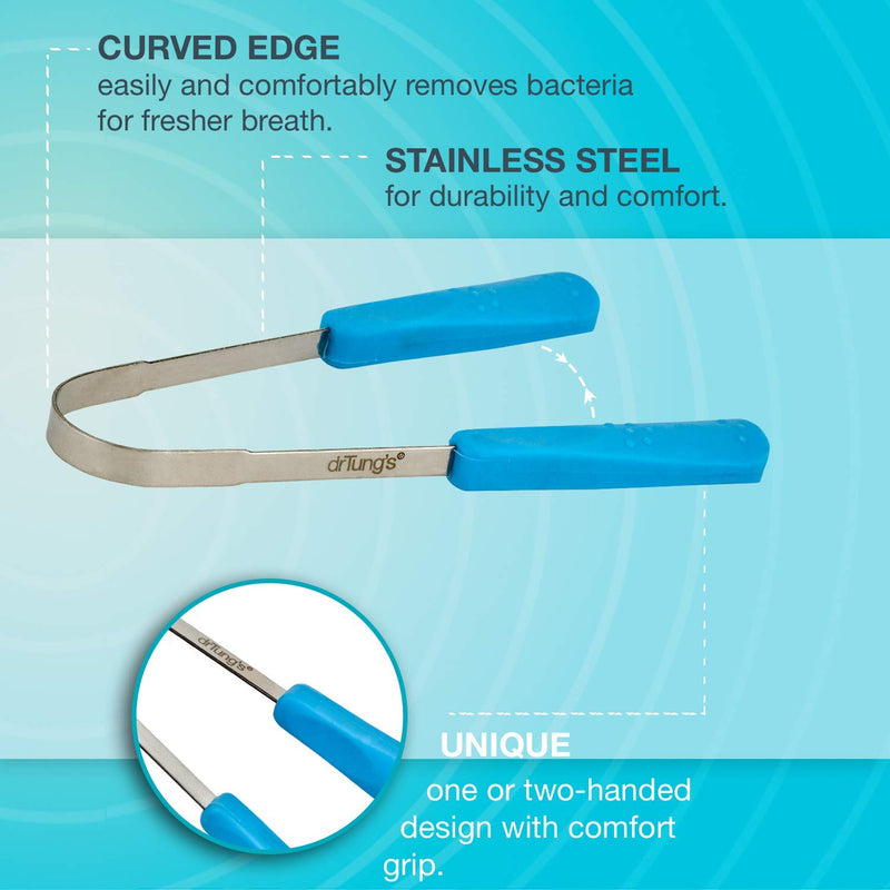 [Australia] - DrTung’s Stainless Tongue Scraper - Tongue Cleaner for Adults, Kids, Helps Freshens Breath, Easy to Use Comfort Grip Handle, Comes with Travel Case - Stainless Steel Tongue Scrapers (1 Pack) 1 Count 