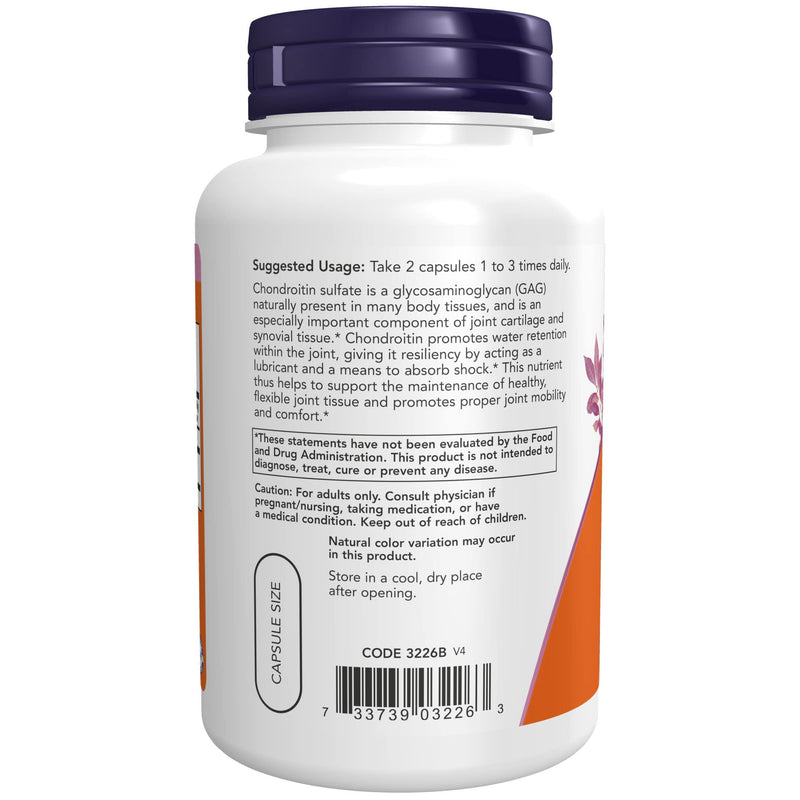 [Australia] - NOW Supplements, Chondroitin Sulfate 600 mg (a Glycosaminoglycan), Joint Health*, 120 Capsules 