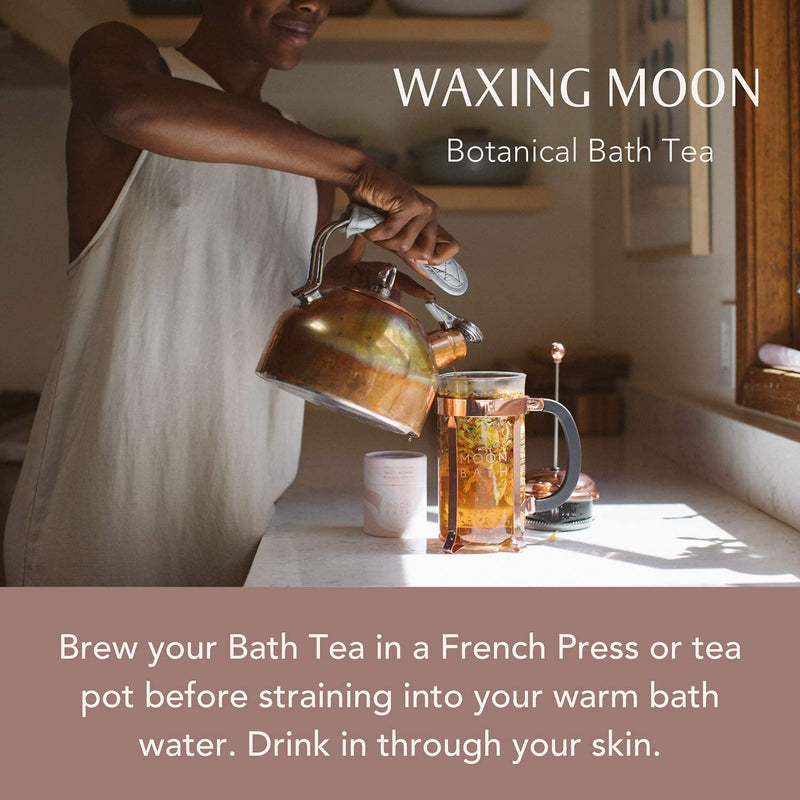 [Australia] - Waxing Moon Botanical Bath Tea | Herbal Ayurvedic Bath Soak for Strength & Vitality w/ Cacao, Cardamom & Chrysanthemum. Organic & Natural Body Care. Build Kapha Dosha. Loose Leaf Flowers. 2 Baths 