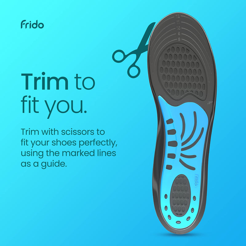 [Australia] - Frido Dual Gel Insoles, Everyday Shoe Inserts, All Day Comfort and Support, for Work and Casual Shoes. (Available for Men and Women in Sizes 9-13 UK) - Pack of 1 Pair REGULAR (9-13 UK) 