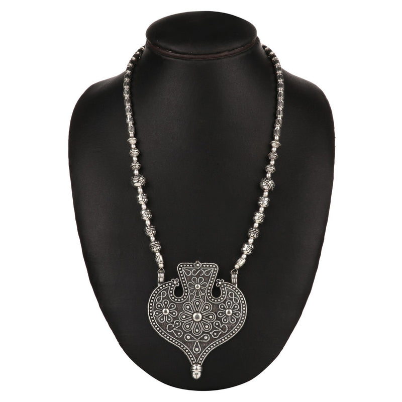 [Australia] - Efulgenz Boho Vintage Antique Ethnic Gypsy Tribal Indian Oxidized Silver Beaded Statement Pendant Necklace Jewelry Style2 