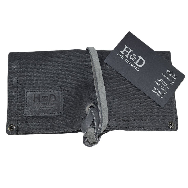 [Australia] - Hide & Drink, Waxed Canvas Travel Watch Roll Organizer Holds Up To 4 Watches, Easy Carry On Watchlover Storage, Travel & Commuter Essentials, Handmade Includes 101 Year Warranty :: Charcoal Black 