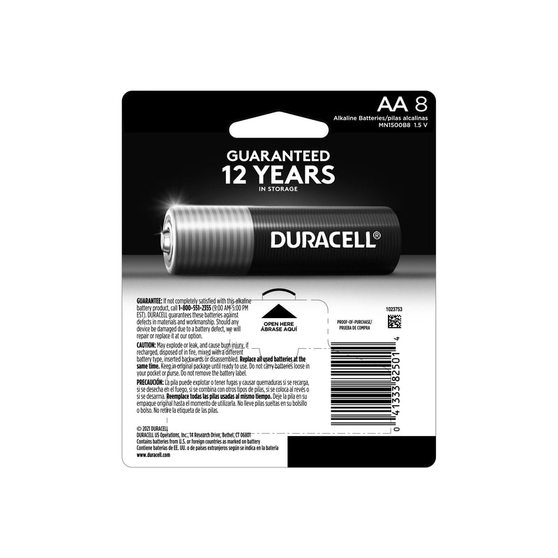 [Australia] - Duracell Coppertop AA Batteries with Power Boost Ingredients, 8 Count Pack Double A Battery with Long-lasting Power, Alkaline AA Battery for Household and Office Devices 