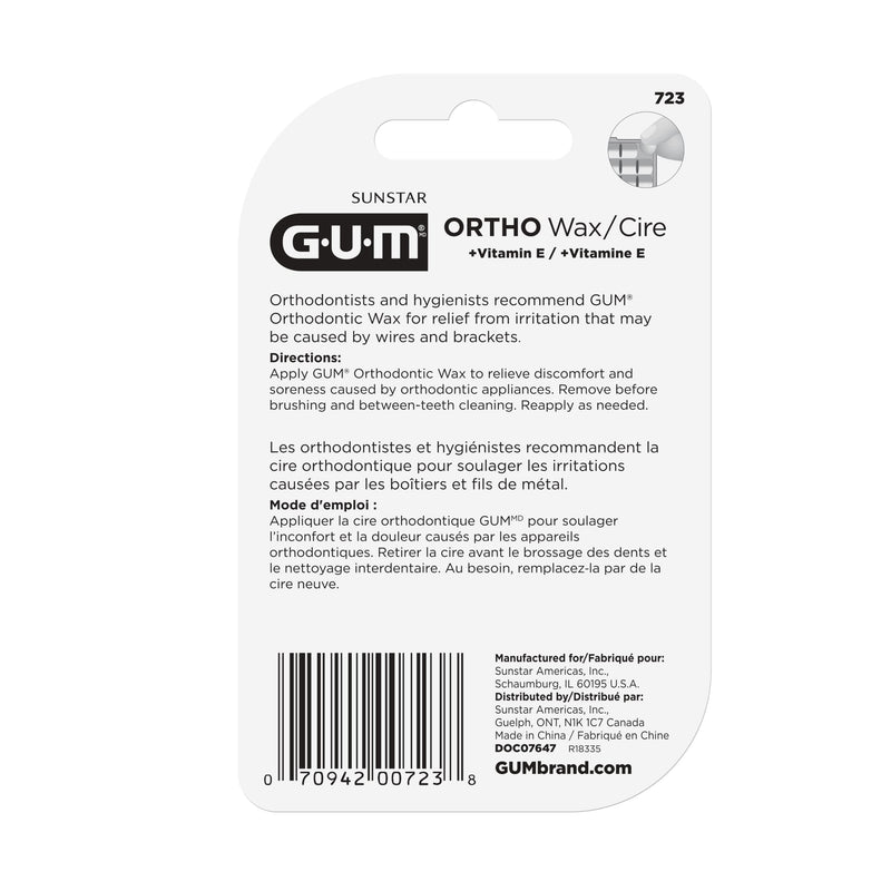 [Australia] - GUM - 10070942007235 Orthodontic Wax with Vitamin E and Aloe Vera (Pack of 6) Unflavored 6 ct 