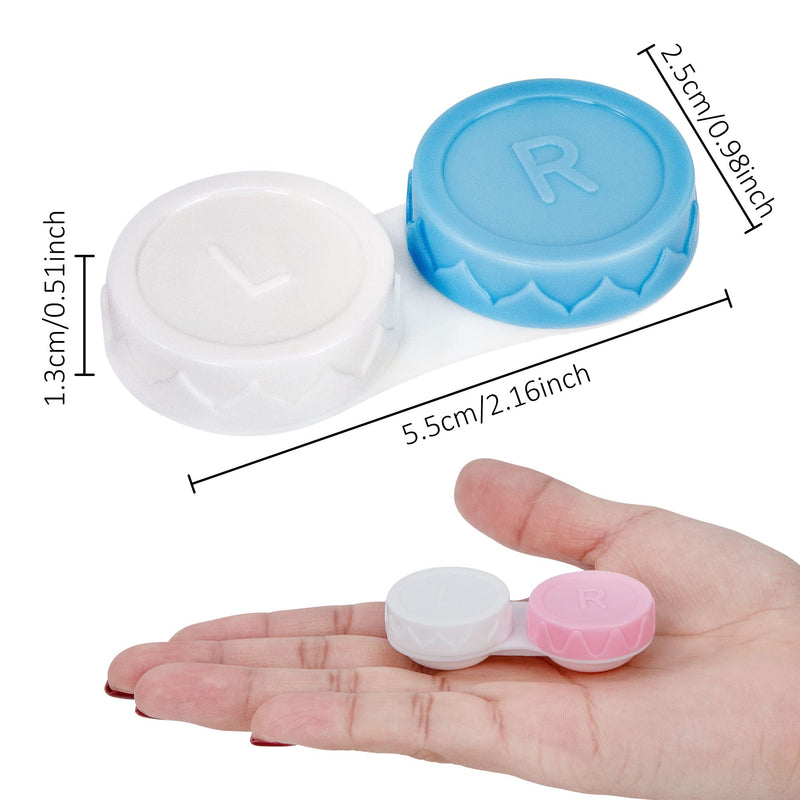 [Australia] - HOTKMB Contact Lens Cases Left Right Soaking Storage Container 5 Colors Leak Proof Protect Your Eyes by Changing for Travel Home Outdoor Flat Design 10 Pieces 