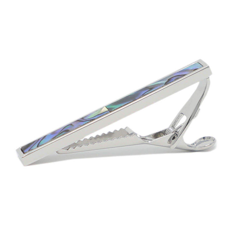 [Australia] - MENDEPOT Classic Stone Tie Clip 2 Inch Semiprecious Stone Tie Bar with Gift Box Men Abalone Tie Clip 