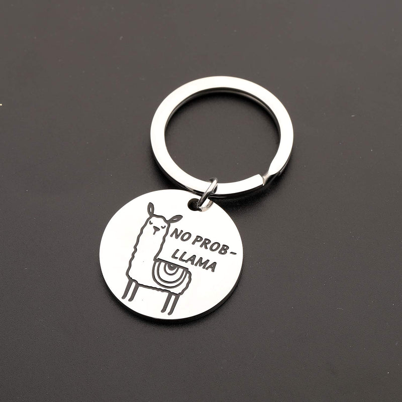 [Australia] - Gzrlyf No Prob Llama Keychain Funny Llama Gifts Alpaca Gifts for Llama Lovers 