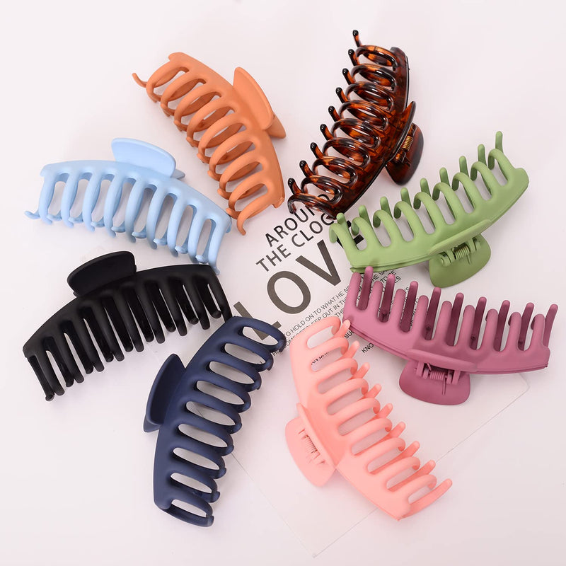 [Australia] - GQLV 8 PCS Large Hair Claw Clips for Women,4.4 Inch Big Banana Hair Clips for Thick Hair/Thin Hair,Nonslip Jaw Hair Clips,Butterfly Hair Clips ,Hair Barrettes ,Fashion Accessories for Girls A-Colorful style 
