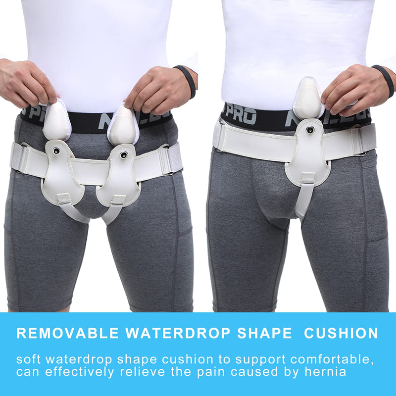 [Australia] - YongZan Inflated hernia belt, Inguinal Hernia Belt for Men and Women, Hernia Support Truss for Single/Double, Adjustable Waist Strap with a Waterdrop Shape Removable Cushion, Comfortable Materital. (M) Inflated hernia belt M 