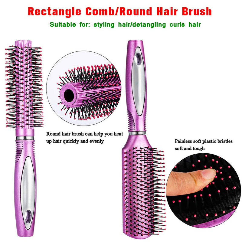 [Australia] - DaricowathX Hair Brush Set Detangling Brush Paddle Brush Round Hair Brush Tail Comb Wet Dry Brush for Women Men Hair Styling,Pack of 5 