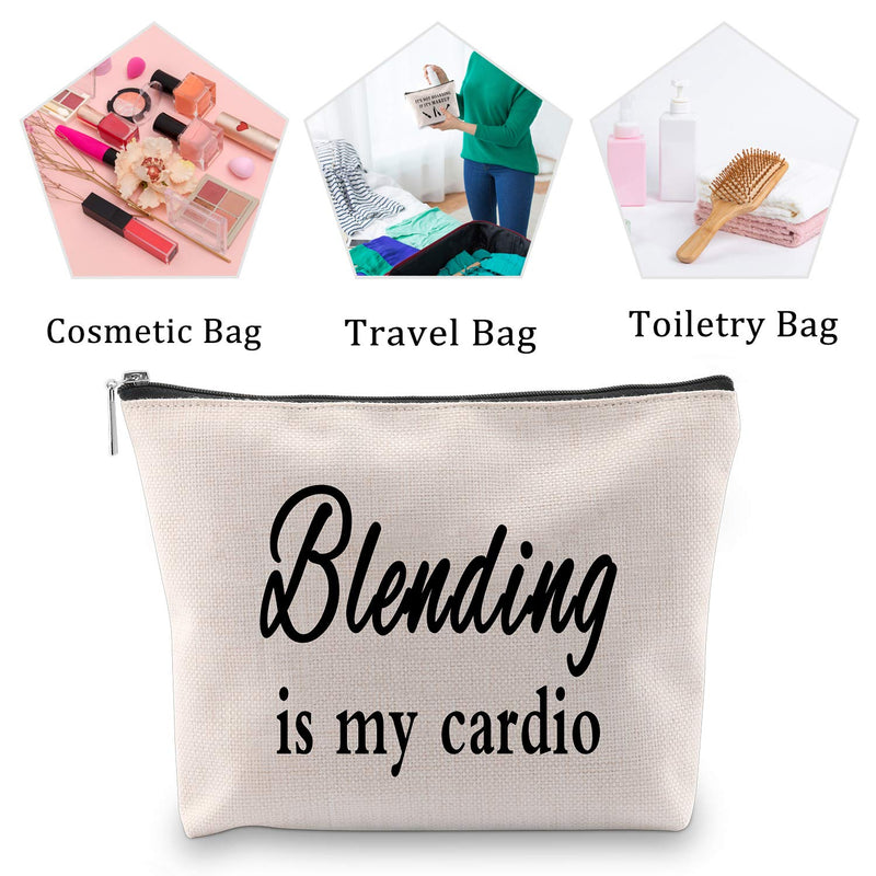 [Australia] - MBMSO Blending is My Cardio Cosmetic Bag Travel Makeup Bag Funny Makeup Artist Gifts Makeup Lovers Gifts (Cosmetic Bag) 