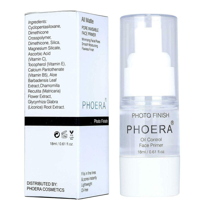 [Australia] - ONEKLIK PHOERA Primer Matte Finish Face Makeup Pore Filler Full Coverage Foundation Base Oil Control Liquid Make up Base Concealer Pores Minimiser Moisturizing Long Lasting Flawless Makeup(18 ml) 18 ml (Pack of 1) 