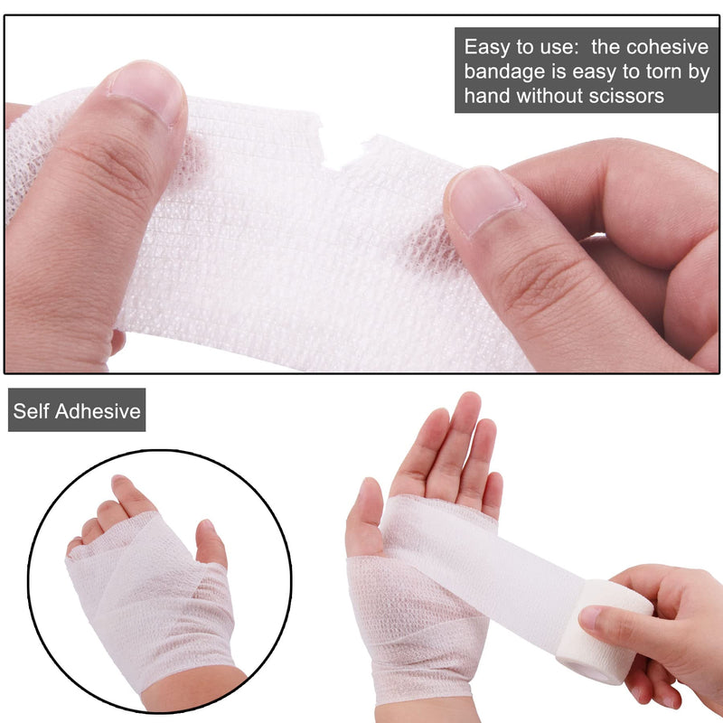 [Australia] - BQTQ 30 Rolls Self Adhesive Bandage Wrap White Adhesive Wrap 2 inch Self Adherent Wrap Stretch Bandages Self Stick Bandage Wrap Tape for Wrist Ankle Swelling Sprains (White) 