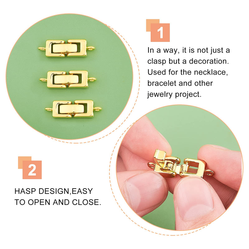 [Australia] - SUPERFINDINGS 12pcs 24mm Brass Fold Over Clasps Golden Fold Over Clasps Extender Clasp Jewellery Toggle Clasps for Bracelet Necklace Jewelry Extender Gold 