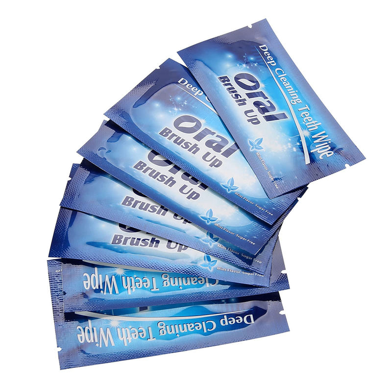 [Australia] - 50Pcs Teeth Wipe Cloth Mint Flavor Freshen Mouth Breath Tooth Cleaning Cloth Oral Tooth Deep Cleaning Wipes 