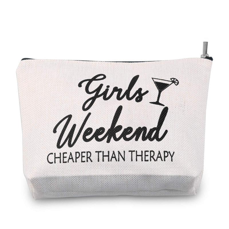 [Australia] - TSOTMO Girls Weekend Gift Girl Makeup Bag Girls Weekend Cheaper Than Therapy Bag Cosmetic Bags Travel Pouches Toiletry Bag Cases Travel gifts for Best Friends (Girl Weekend) Girl Weekend 