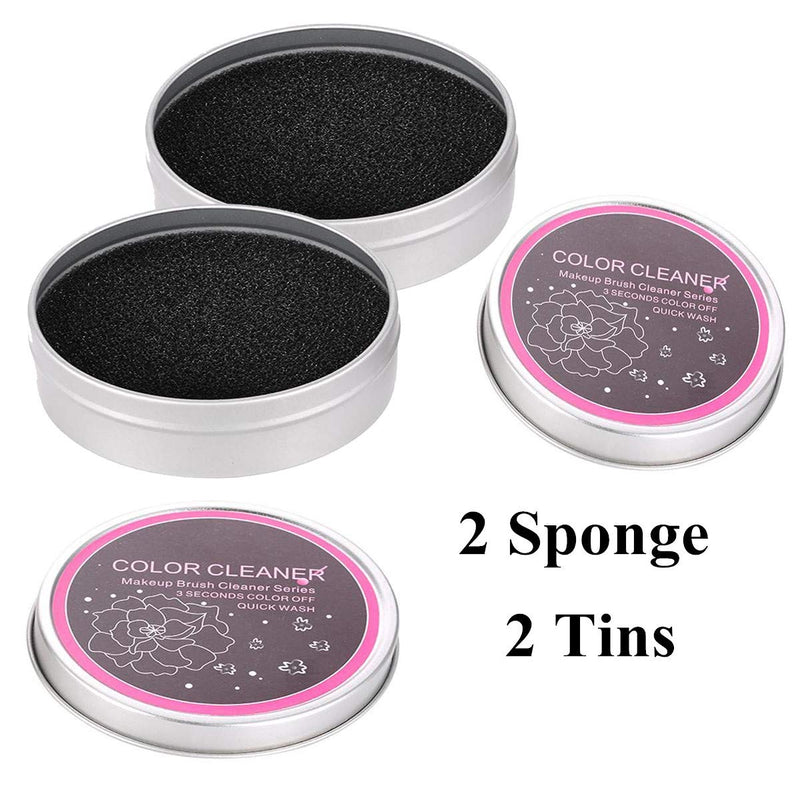 [Australia] - LERTREE 2Pcs/Set Makeup Brushes Cleaner Sponge Dry Brushes Cleaner Eye Shadow or Blush Color Removal Sponge Tool 