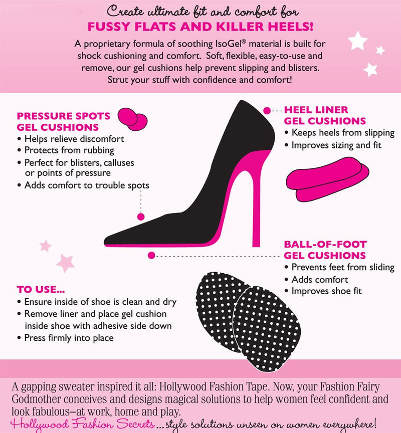 [Australia] - Hollywood Fashion Secrets Shoe Comfort Kit includes Ball-of- Foot Cushions, Heel Liners, and Pressure Spots 