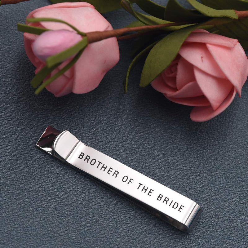 [Australia] - LParkin Wedding Gifts Brother Gifts Brother of The Bride Man of Honor Groomsman Tie Clip Stainless Steel Polished Finish 2 Inches by 3/8 Inch 