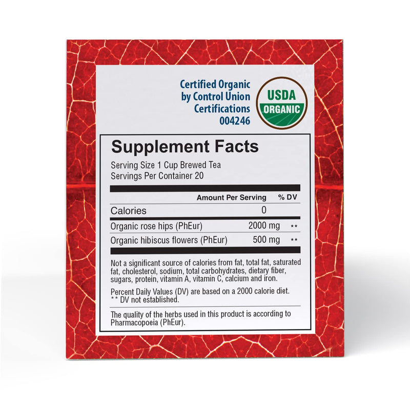 [Australia] - Good Nature Organic Rose Hips & Hibiscus Tea, 1.76 Ounce 20 Count (Pack of 1) 