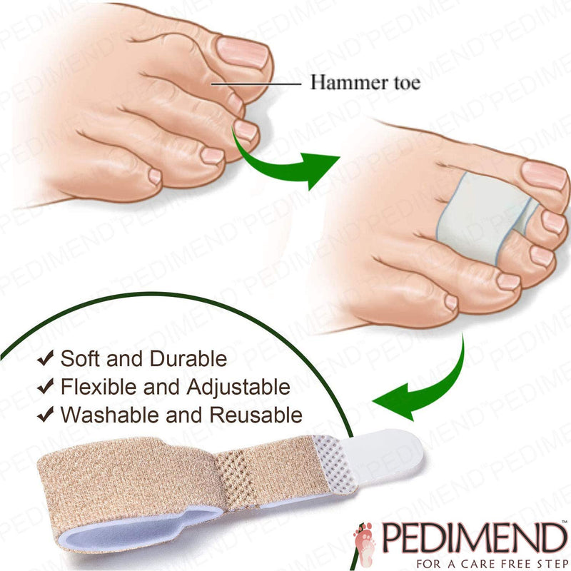 [Australia] - PEDIMEND Broken Toe Wrap (6PCS) - Toe Bandages for Hammer Toes/Broken Toes/Fractured Toes - Cushioned Toe Bandage for Overlapping Toe Pain Relief - Foot Care 