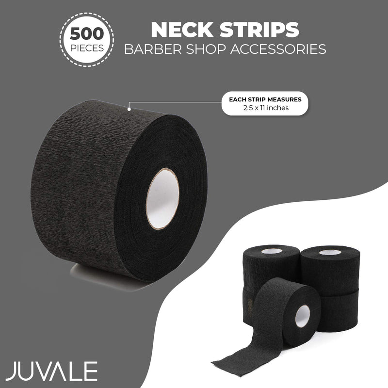 [Australia] - Disposable Barber Neckband Strips for Haircutting (2.5 x 11 In, Black, 500 Count) 