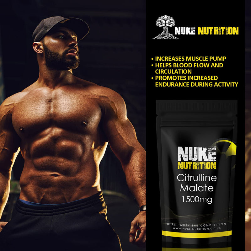 [Australia] - Nuke Nutrition L Citrulline Malate Capsules | 60 Capsules | High Strength 1500mg Dose Supplement | Boost Circulation, Performance & Muscle Recovery | 100% Natural, Preservative & Filler Free | Vegan 60 Count (Pack of 1) 