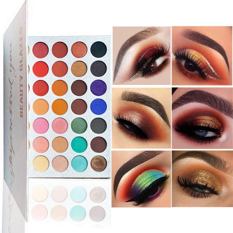 [Australia] - Eyeshadow Palette Matte Eyeshadow Pallet Pigmented Shades Makeup Palette Set Shimmer Foils Eye Makeup Long Lasting Palette of Shades 35 Colors Waterproof and Sweatproof 