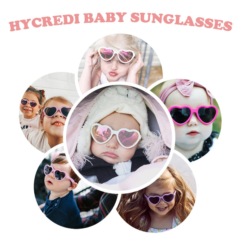 [Australia] - Heart Shaped Sunglasses Baby Girl Polarized UV Protection Toddler Shades 0-24 Months Black / Gray 40 Millimeters 