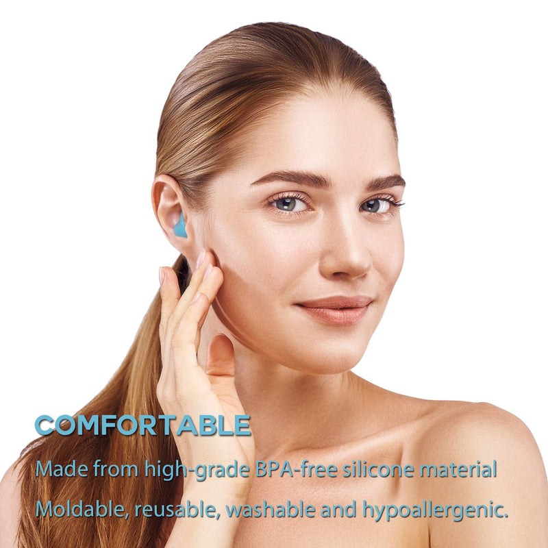 [Australia] - Ear Plugs for Sleeping - Vegpoet Reusable Moldable Silicone Earplugs Noise Cancelling Reduction for Concerts, Swimming, Shooting, Snoring, Airplane, Musicians, Motorcycle, 12 Pack 