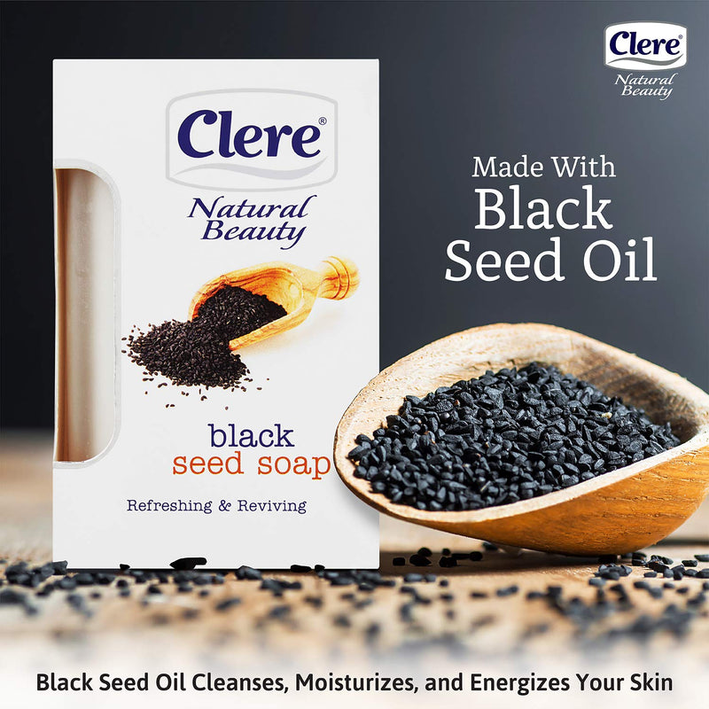 [Australia] - Clere Activated Charcoal Soap ‚Äì Detoxifying and Moisturizing Bar Soap With Shea Butter for Dry Skin and Removing Skin Impurities ‚Äì Simple Skincare Routine (Black Seed Oil, 5.2 Ounce, Pack of 4) Black Seed Oil 