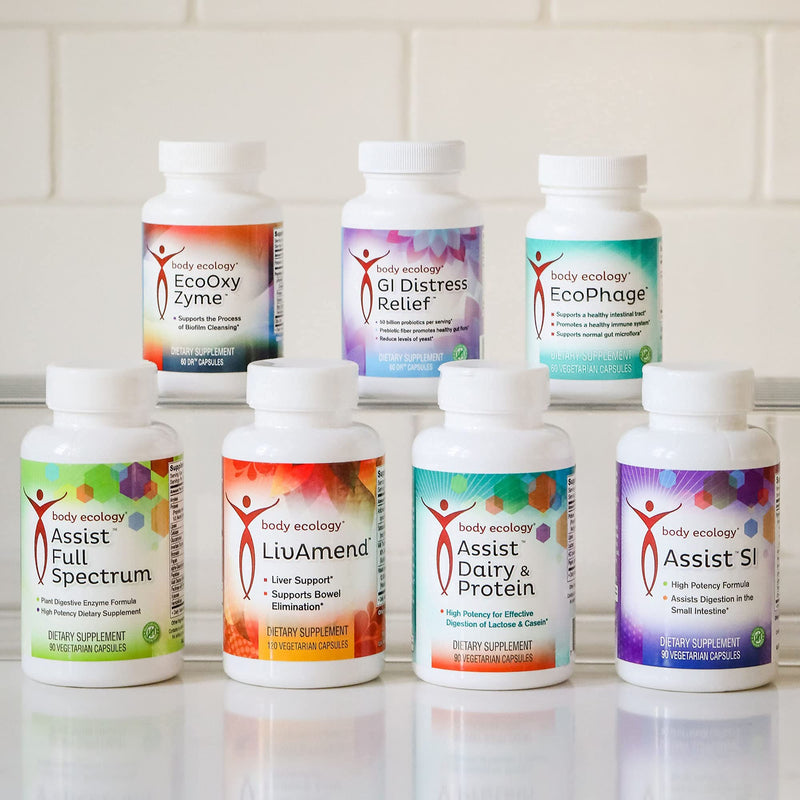 [Australia] - Body Ecology EcoOxyZyme | Multi-Enzyme Digestive Supplement | Supports Immune System & Gut Health | Helps Disrupt Biofilm Buildup | 60 Capsules 