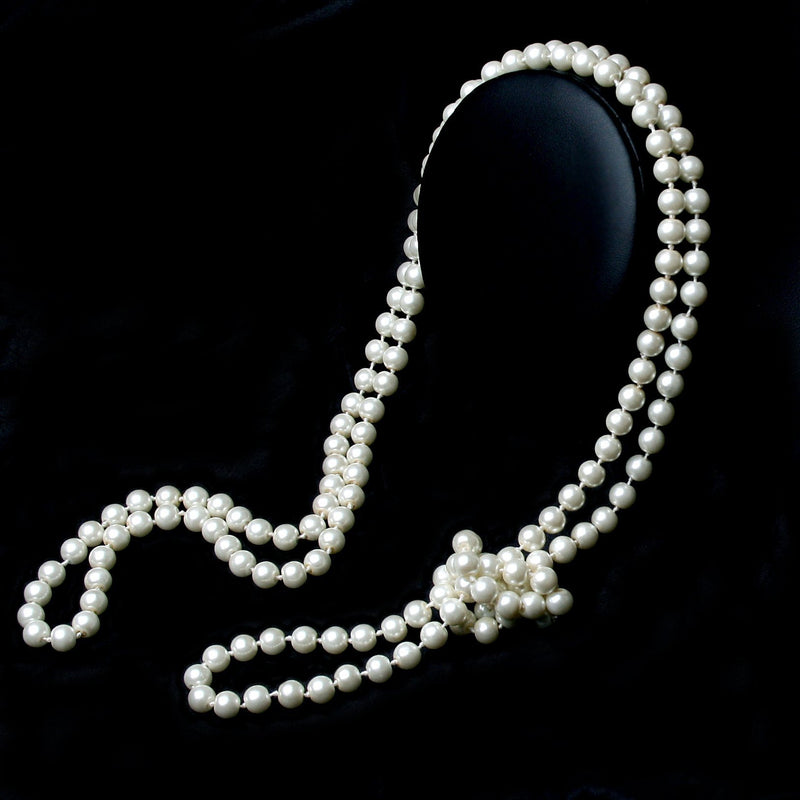 [Australia] - BABEYOND Art Deco Fashion Faux Pearls Necklace 1920s Flapper Beads Cluster Long Pearl Necklace for Gatsby Costume Party Z-Knot Pearl Necklace*2 + 59" Necklace*1 