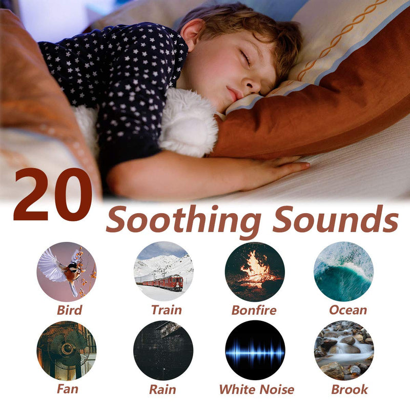 [Australia] - Magicteam Sound Machines White Noise Machine with 20 Non Looping Natural Soothing Sounds and Memory Function 32 Levels of Volume Powered by AC or USB and Sleep Sound Timer Therapy for Baby Kids Adults 