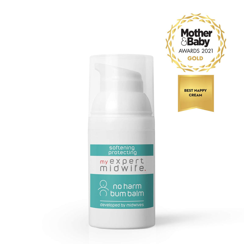[Australia] - My Expert Midwife No Harm Bum Balm 99.9% Naturally Derived Baby Bottom Balm, to protect and help recovery from nappy rash, gentle, moisturising serum, hygienic pump. Suitable for Newborn babies - 30ml 30 ml (Pack of 1) 30.0 