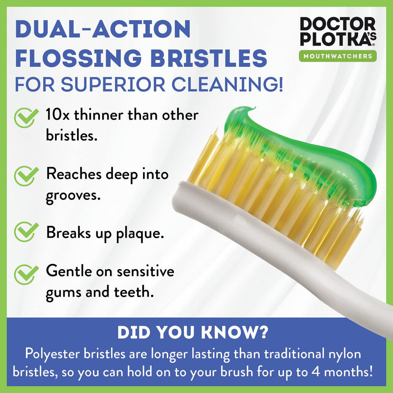 [Australia] - MOUTHWATCHERS Doctor Plotka's Mouthwatchers Antimicrobial Floss Bristle Silver Toothbrush, Adult, Orange Orange,silver 