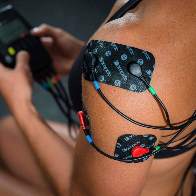 [Australia] - Compex Easy Snap Electrodes 2in x 2in for Edge, Performance, Sport Elite, Wireless Muscle Stimulators, 4 Count (Pack of 5) 4 Count (Pack of 5) 