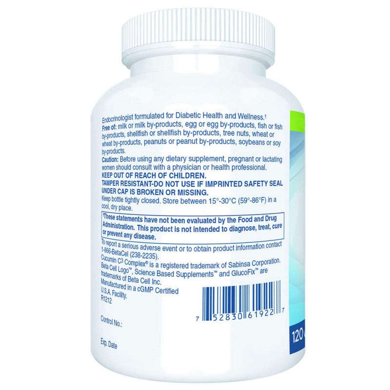 [Australia] - Glucofix Supplement - 120 Vege Caps- 6 Vital Nutrients for Reduced Glucose - Berberine, Cinnamon Pills for Glucose Support 