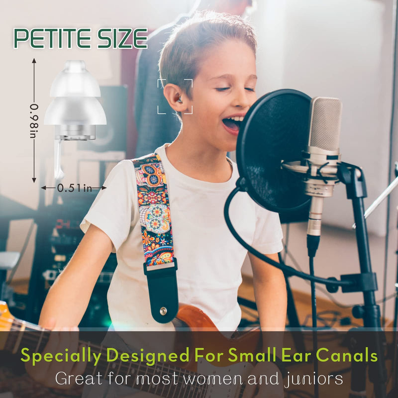[Australia] - 2 Pairs Concert Ear Plugs, Hearprotek Reusable high Fidelity Noise Reduction Music Ear Plugs for Ear Protection-Soft Hearing Protection earplugs for Concerts,Musicians, Events (Petite Size) Black 