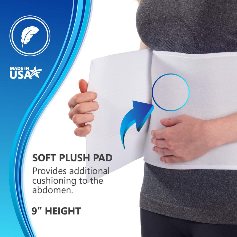 [Australia] - NYOrtho Plush Stomach Abdominal Binder - Soft Latex-Free Abdomen Wrap for Men and Women (45" - 60") 3 PANEL - 9" 45-60 Inch (Pack of 1) 3 Panel - 9" High 