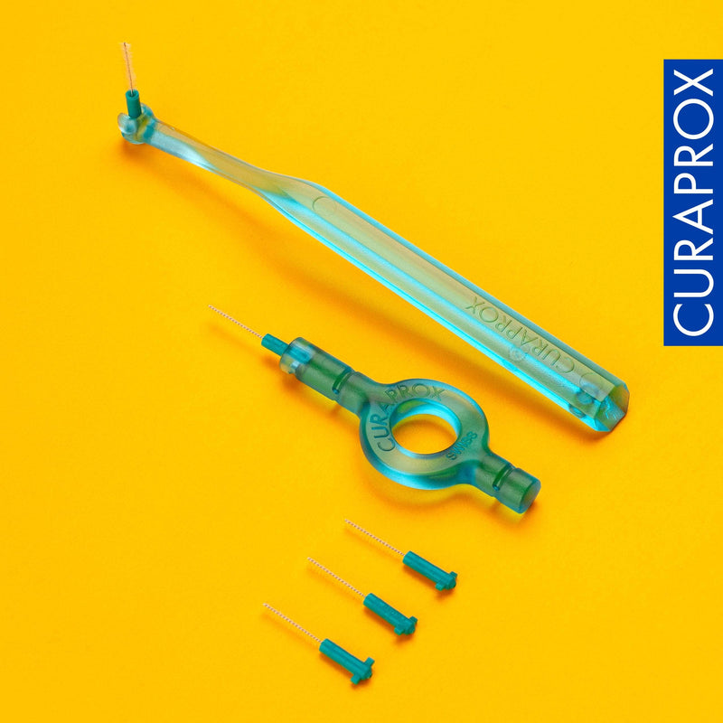 [Australia] - Curaprox CPS 06 Prime Start Interdental Brush Kit, Turquoise - 5 x 0.6mm - 2.2mm Interdental Brushes + 2 Interdental Toothbrush Holders 