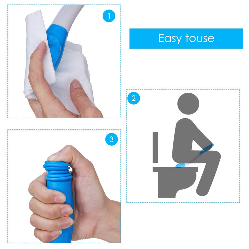 [Australia] - Toilet Aids for Disabled and Elderly, Foldable Toilet Aids Tools Bottom Wiper, Toilet Aids Tools Long Comfort Wipe, for Seniors and Handicap Obese People 