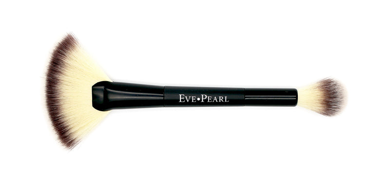 [Australia] - EVE PEARL Dual Brush Crease Blender Fan Highlighter Blush Contour Hypoallergenic Synthetic Easy Control And Blend Makeup Brushes (204 Fan Highlighter) 204 Fan Highlighter 