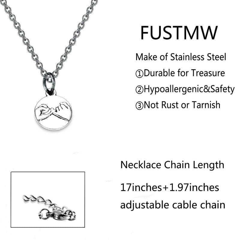 [Australia] - FUSTMW 3 Pinky Promise Necklace Pinky Swear Best Friends Gift Sisters Necklaces Friendship Jewelry 