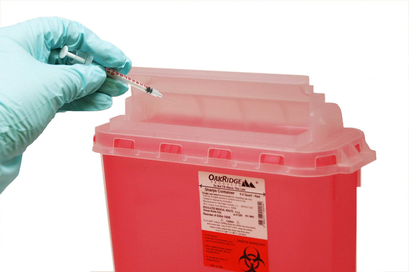[Australia] - 5.4 Qt Sharps Disposal Container | Oakridge Products | Touchfree Rotating Lid 